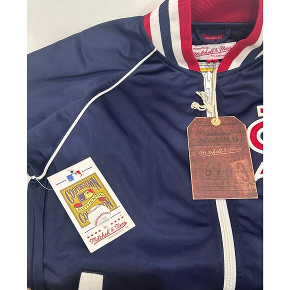 St. Louis Cardinals MLB Full Zip Jacket-XS-Navy Mitchell & Ness Track Jacket-New - Picture 8 of 9